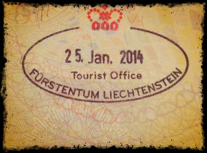Roteiro de viagem para o Principado de Liechtenstein - Carimbo no passaporte