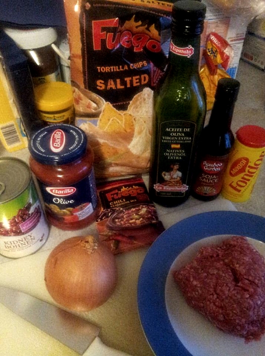 Ingredientes do Chili com Carne