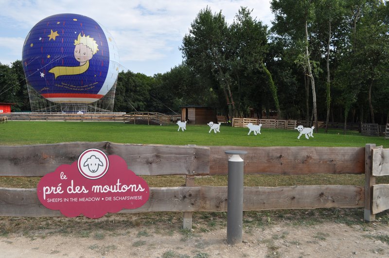 Atrações do parque do Pequeno Príncipe na região da Alsácia, França - Zoo de ovelhas