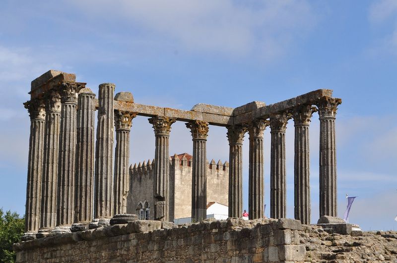Templo Romano, também chamado de Templo de Diana, em Évora, Portugal