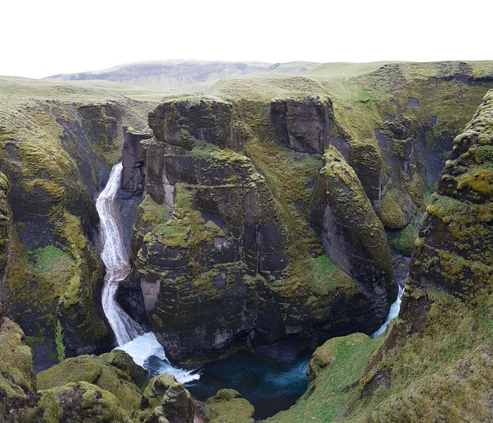 viagem islandia fjaðrárgljúfur - Duas cachoeiras no canyon