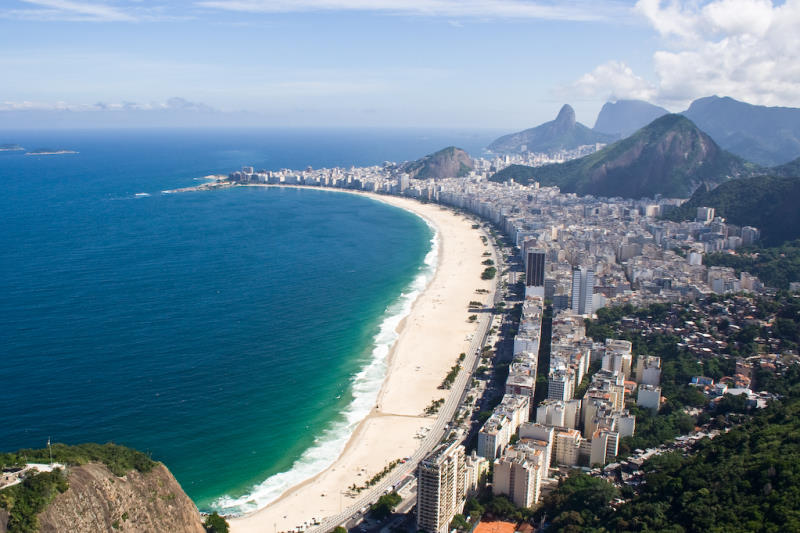 Praia de Copacabana no Rio de Janeiro