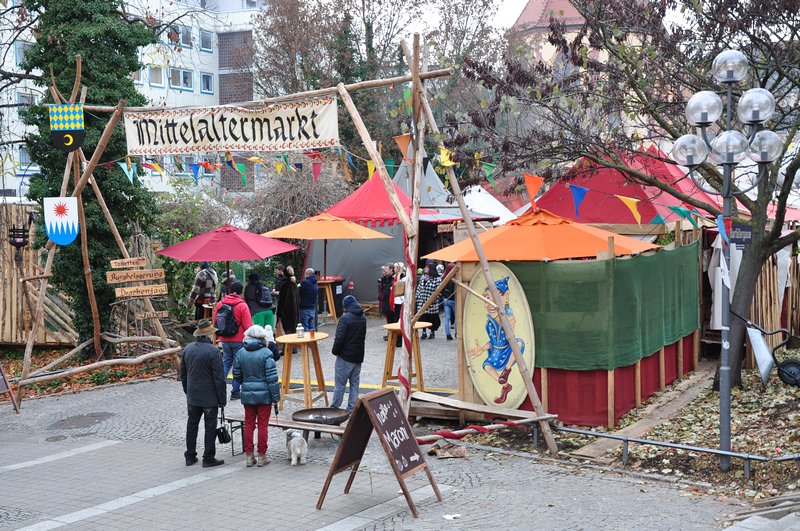 Mercado de Natal Pforzheim Alemanha - Entrada do Mercado Medieval