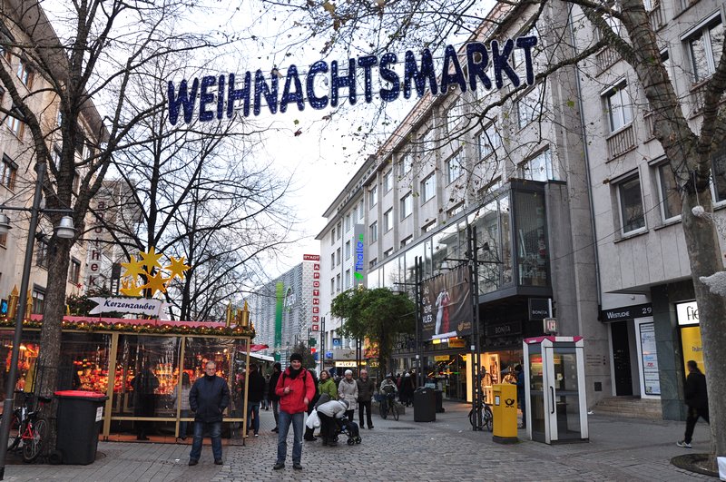 Mercado de Natal Pforzheim Alemanha - Entrada do mercado de natal