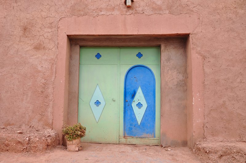 Viagem Ait-Ben-Haddou Ouarzazate Marrocos - Porta azul