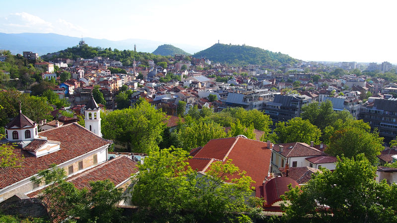 Roteiro de Viagem Plovdiv Bulgária - Vista das outras colinas a partir da Nebet Tepe