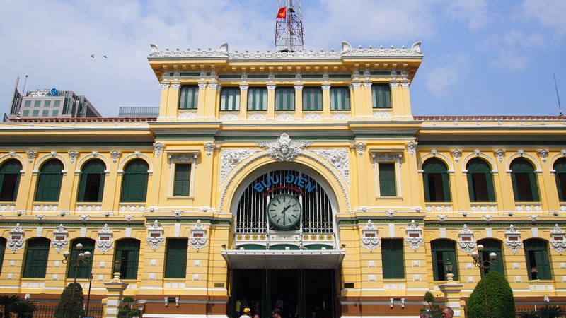 Cidade de Ho Chi Minh em Vietnã - Central Post Office de HCMC
