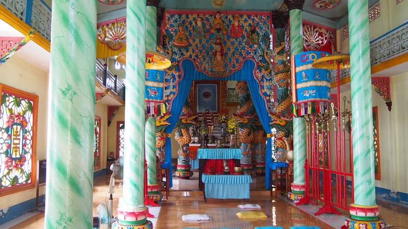 Delta do Mekong Ho Chi Minh City Vietnam - Cao Dai Temple, na província de Tay Ninh