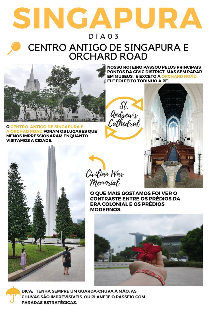 Roteiro Viagem Singapura Civic District Orchard Road - St. Andrew's Cathedral e Civilian War Memorial