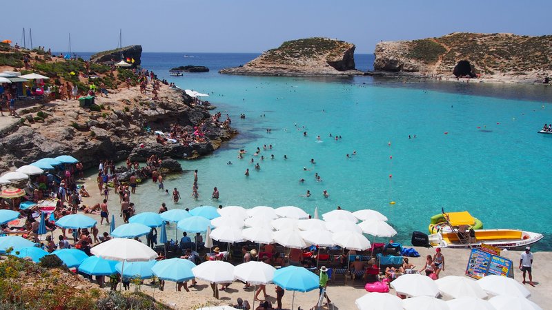 Blue Lagoon na ilha de Comino em Malta