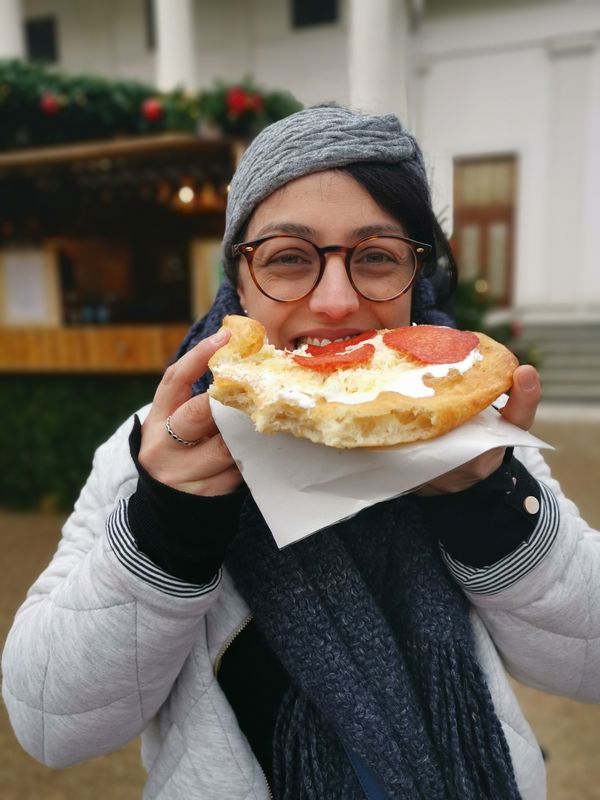 Langos no mercado de Natal na Alemanha