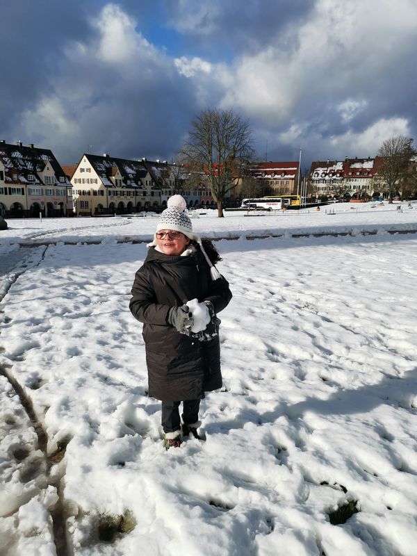 Neve na cidade de Freudenstadt na Floresta Negra na Alemanha