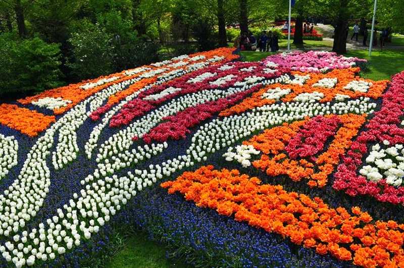 Keukenhof, na Holanda, Lisse - Mosaico com o tema do ano do parque