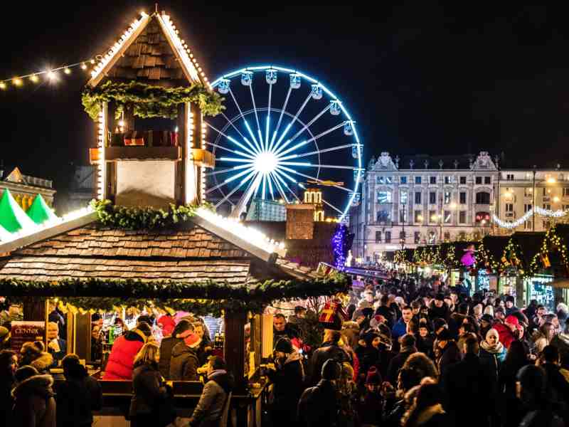 Mercado de Natal de Vigo na Espanha