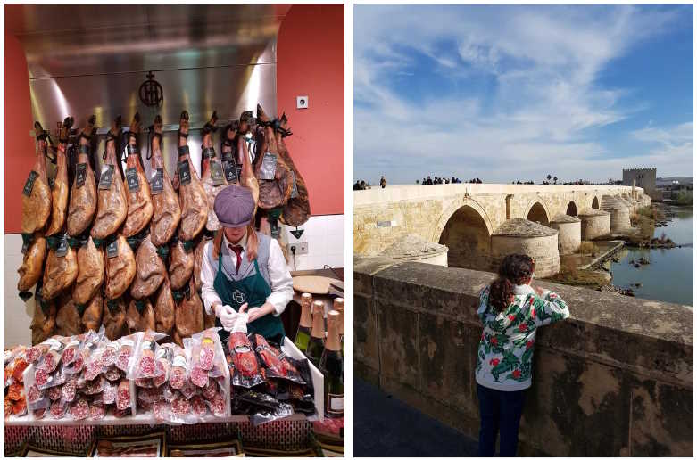 O que fazer em Córdoba na Espanha em 1 ou 2 dias de viagem - Jamon e Ponte Romana