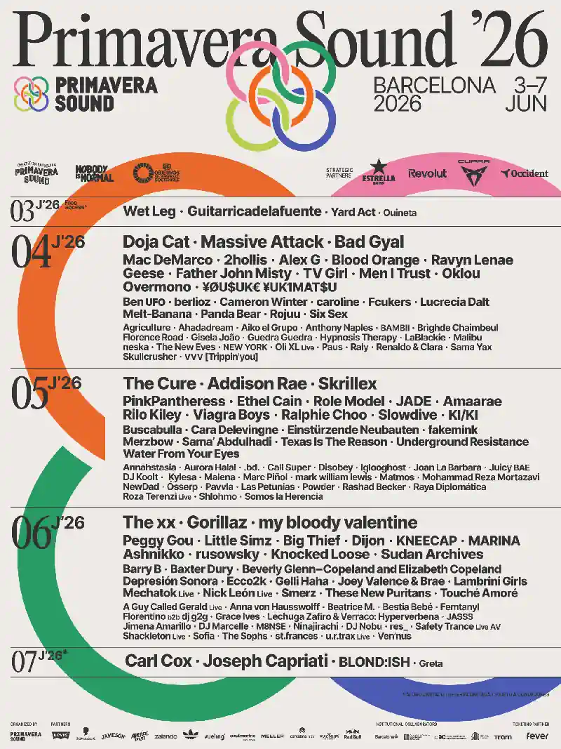 Line up Primavera Sound Barcelona 2026